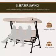 3 Seater Garden Swing Chair Hammock With Canopy, Bed Outsunny