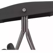 Black Outdoor Swing Chair With Canopy & Cup Trays Outsunny