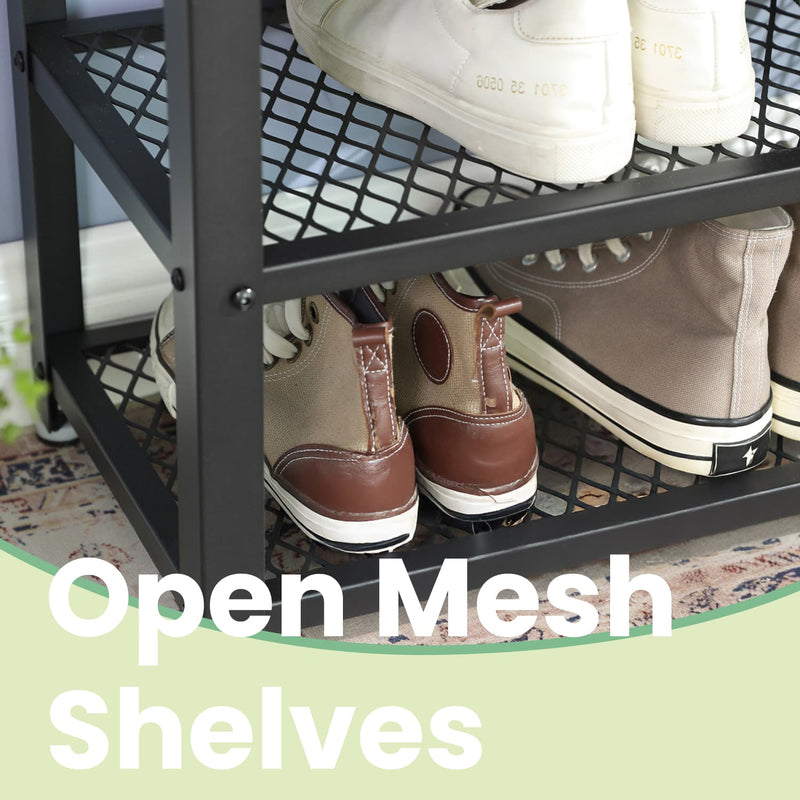 Shoe Organiser Bench 2 Storage Shelves for Hallway or Entryway by Vasagle,  73x30x45cm