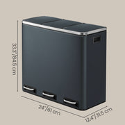 Close-up of the soft-close lid on the Songmics kitchen bin