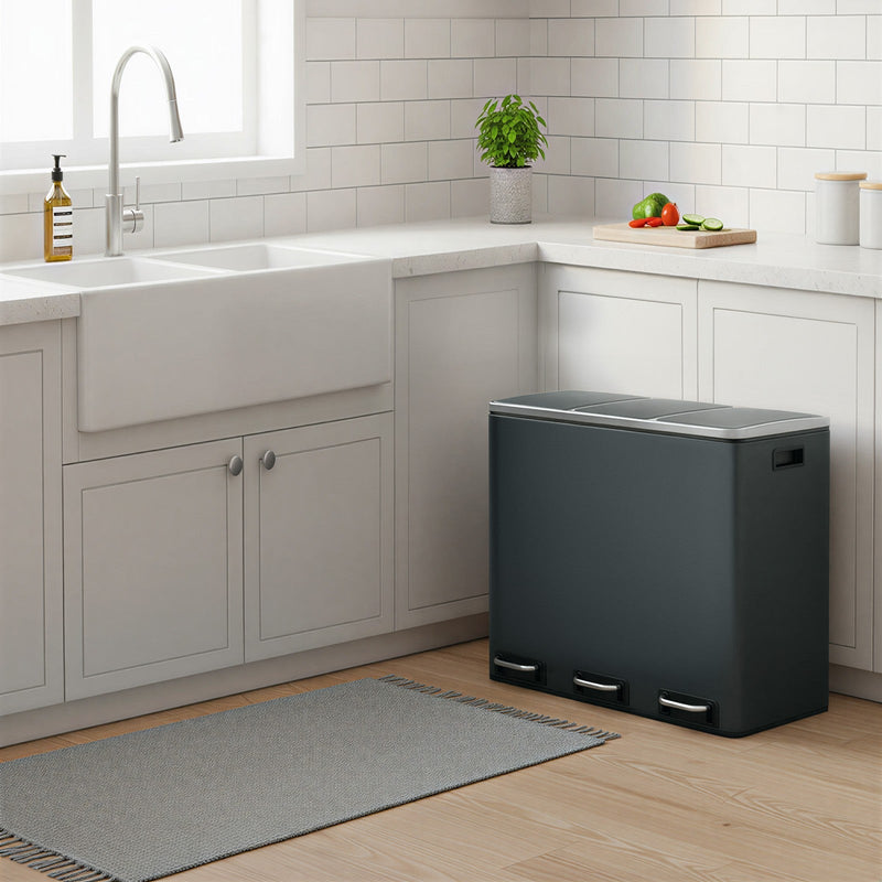 Songmics kitchen bin styled in a modern kitchen setting