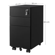 Dimensions diagram of the file cabinet: 30 cm wide, 45 cm deep and 60 cm high