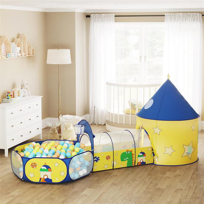 3 in 1 Kids Play Tent with Tunnel and Ball Pit for Indoor and Outdoor Fun by Songmics
