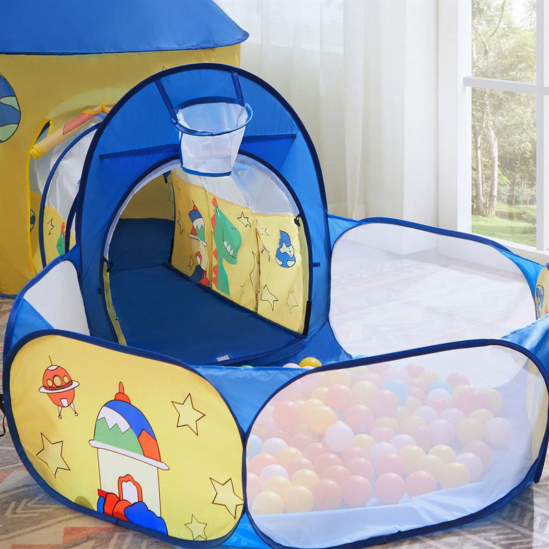 3 in 1 Kids Play Tent with Tunnel and Ball Pit for Indoor and Outdoor Fun by Songmics