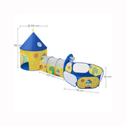 3 in 1 Kids Play Tent with Tunnel and Ball Pit for Indoor and Outdoor Fun by Songmics