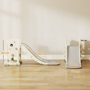 Dimension diagram of the Aiyaplay kids slide showing 146L x 52W x 65H cm overall and 132L x 31W cm slide