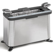 Homcom 3-in-1 mini oven standing upright in stainless steel with the toast slot on top