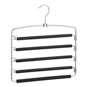 Silver and black Songmics multi bar trouser hanger with 5 padded bars