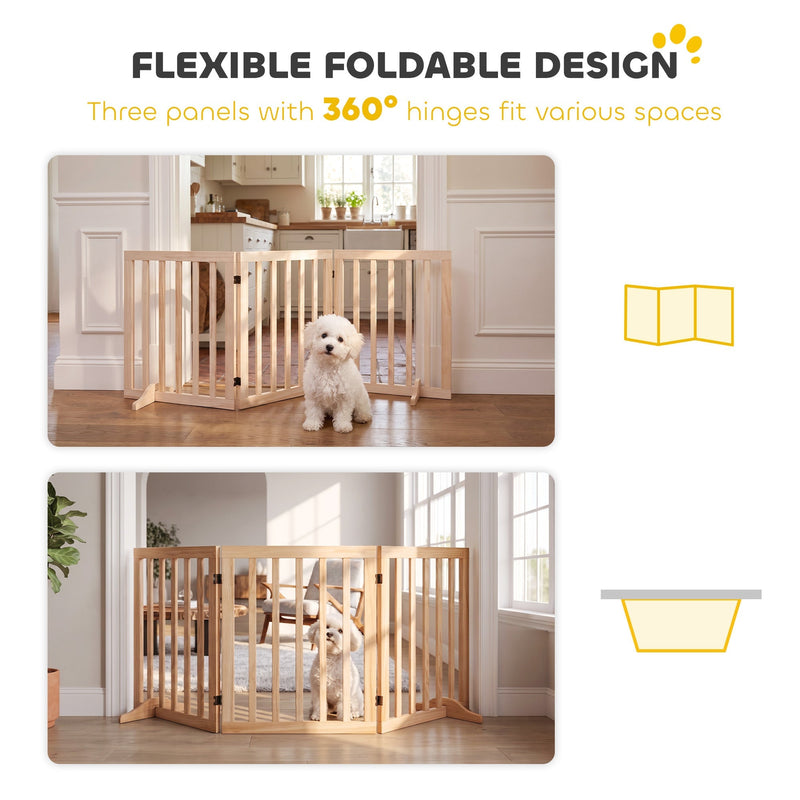 Three folding panels with 360 degree hinges shown fitting corner and straight layouts