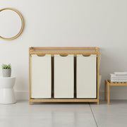 Vasagle laundry sorter styled in a bathroom setting