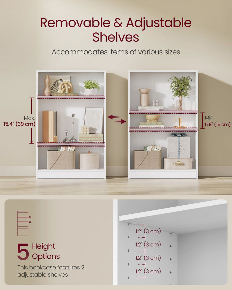 Bookcase styled in a dining room setting