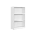 Vasagle white 3-shelf bookcase, front view
