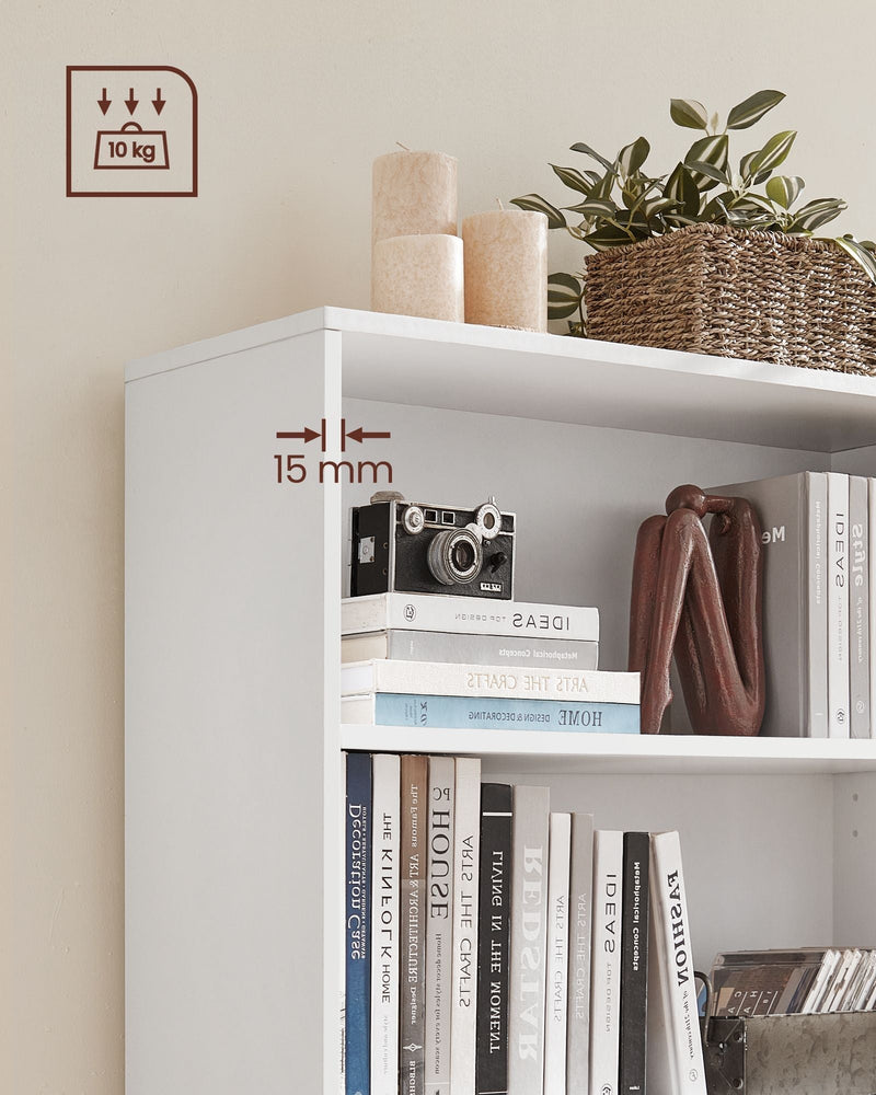 Anti-tip wall-anchor kit included with the bookcase