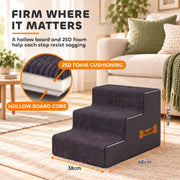 Cutaway callout of the hollow board core and 25D foam cushioning inside the steps