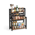 3-tier bamboo countertop storage rack, front view