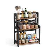 3-tier bamboo countertop storage rack, front view