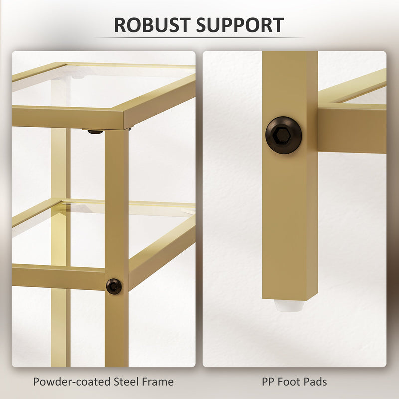 Close-up of the powder-coated steel frame joints and PP foot pads