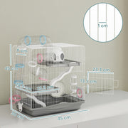 Dimension diagram showing 45 x 30 x 45cm size and 9.5mm wire spacing