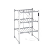 Songmics 3-tier heated clothes airer in silver, angled studio shot with control panel