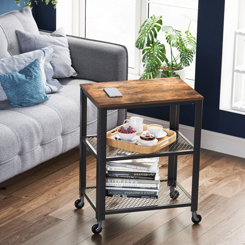 Close-up of the serving trolley's rolling castor wheel