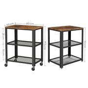 Serving trolley dimensions diagram showing 60 x 40 x 76.5 cm measurements