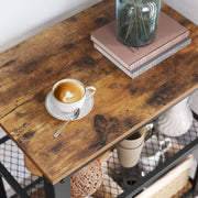 Serving trolley styled in a kitchen holding cookware and kitchen accessories