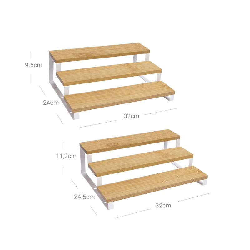 Dimensions diagram of both racks, 32 x 24 x 9.5 cm and 32 x 24.5 x 11.2 cm