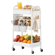 Songmics utility cart shown with removable top tray lifted off