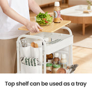 Dimensions diagram for the Songmics 3-tier utility cart