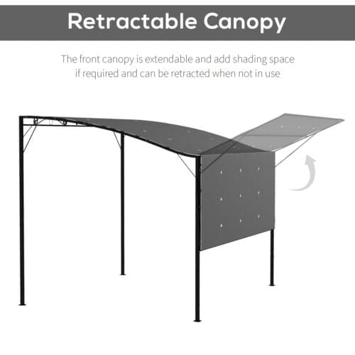 Image of a Charcoal Grey Retractable Sun Shade For Patios and Gardens.