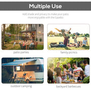 Image of a Charcoal Grey Retractable Sun Shade For Patios and Gardens.