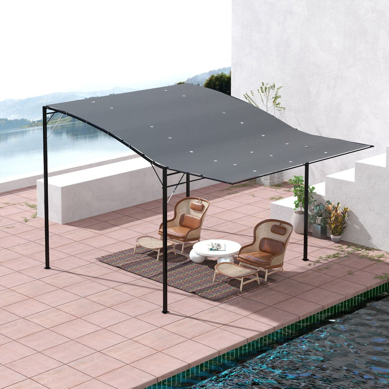 Image of a Charcoal Grey Retractable Sun Shade For Patios and Gardens.