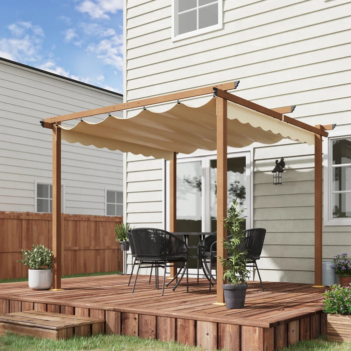 3m x 3m Pergola Canopy with Retractable Roof