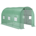 Walk in Greenhouse, Roll Up Door, 3.5x2x2m, Green Outsunny