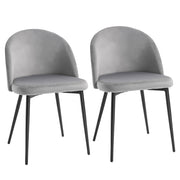 Set of 2 Fabric Dining Chairs with Padded Seat for Kitchen Office or Lounge Grey