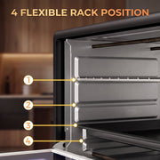 Close-up of the oven interior showing 4 numbered rack positions