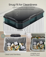 Cross-section of the removable inner bucket fitting snugly inside the outer bin