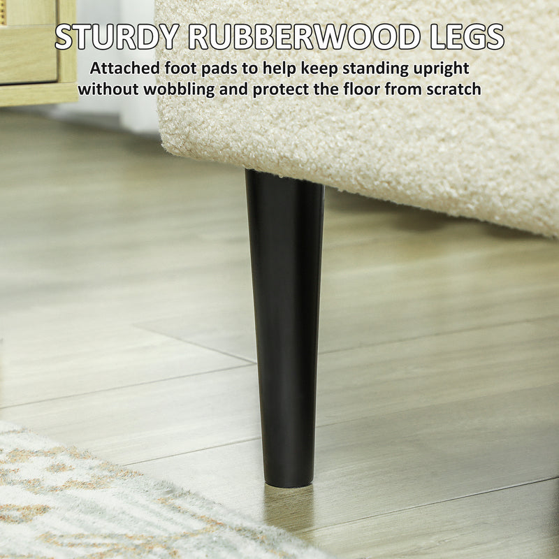 Cream 47L Teddy Fleece Storage Ottoman Soft Padded Seat by HOMCOM