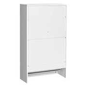 Vasagle White Narrow Shoe Cabinet for Hallway - 2 Pull Down Doors and a Handy Shelf