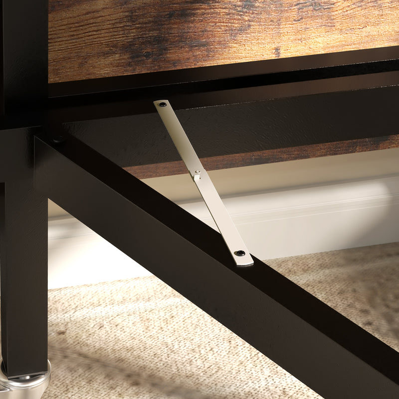 6 Seater Drop Leaf Dining Table with Wheels by HOMCOM