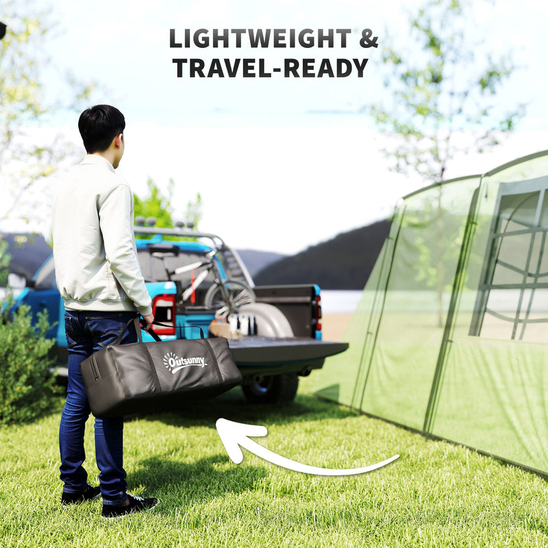 Family Camping Tent with Separate Bedroom and Living Area for Dry Spacious Shelter Green