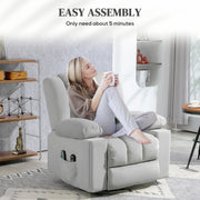 Light Grey Velvet Feel Electric Riser Recliner Massage Armchair by HOMCOM