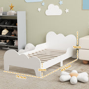 Cloud Themed Toddler Bed Frame with Safety Rails 143.5 x 74.5 x 56cm by AIYAPLAY