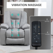 Reclining Massage Armchair with Eight Vibration Points for Relaxation and Comfort Charcoal Grey
