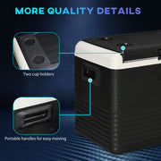 40L Portable Car Fridge Freezer With Adjustable Temperature For Travel Grey and Black AOSOM