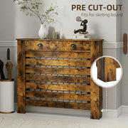 Radiator Cover with Storage Drawer for Safe Family Use and Tidy Hallway Rustic Brown Homcom