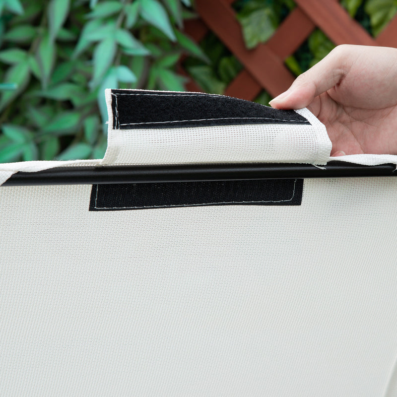 2 Piece Foldable Reclining Garden Chair with Canopy Shade and Cup Holder White by Outsunny