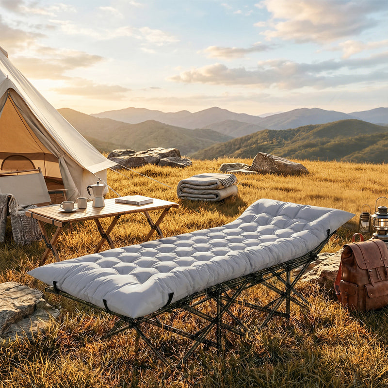 Camping Mat with Thick Foam for Warm Comfortable Sleep Outdoors Light Grey