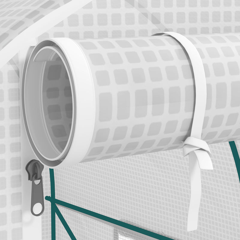White Polytunnel Greenhouse 245 x 200 cm for Garden Plant Growth by Outsunny