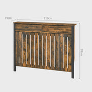 Rustic Wooden Radiator Cover with Drawers 93 x 119cm by HOMCOM